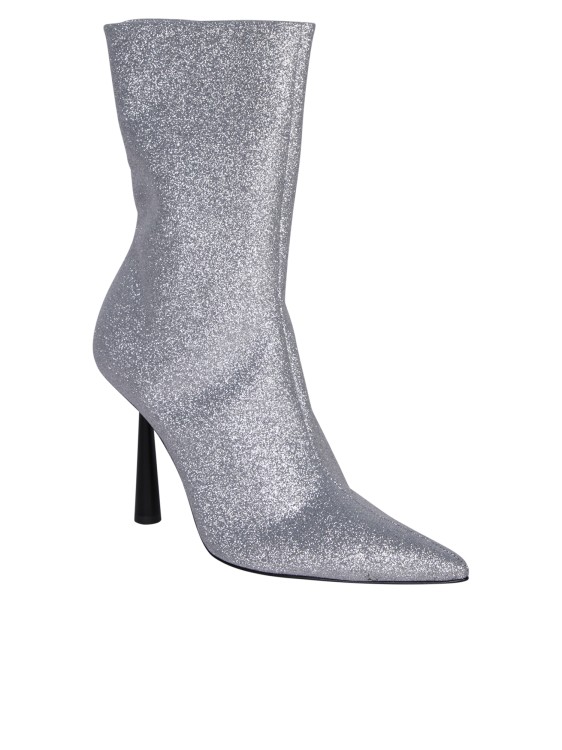 Shop Gia Borghini Rosie 7 Glitter Ankle Boots In Silver