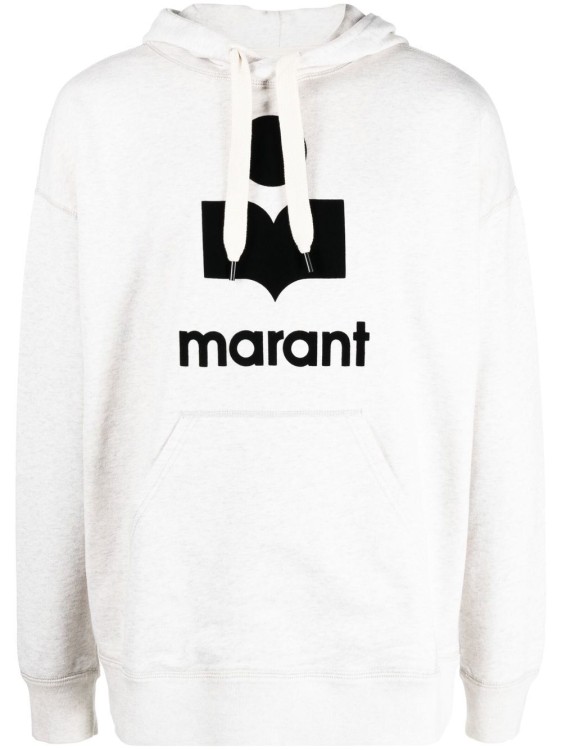 Marant Logo Patch Hoodie In White