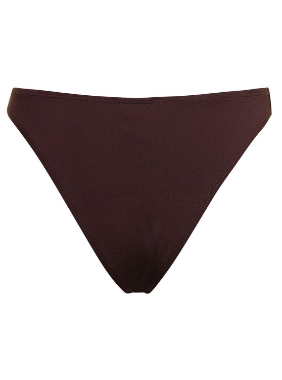 Shop Jacquemus Le Bas De Maillot Signature' Brown Bikini Bottom In Recycled Polyester