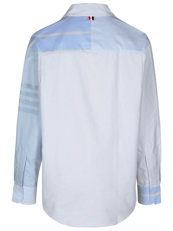 Thom Browne 4 Bar Light Blue Cotton Shirt In Blue