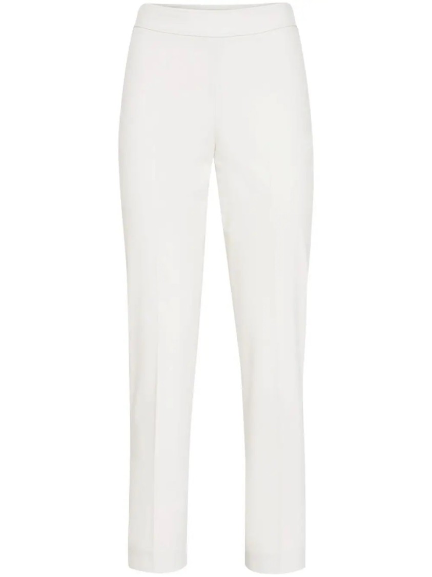 Brunello Cucinelli Silk-blend Cady Slim Trousers In White