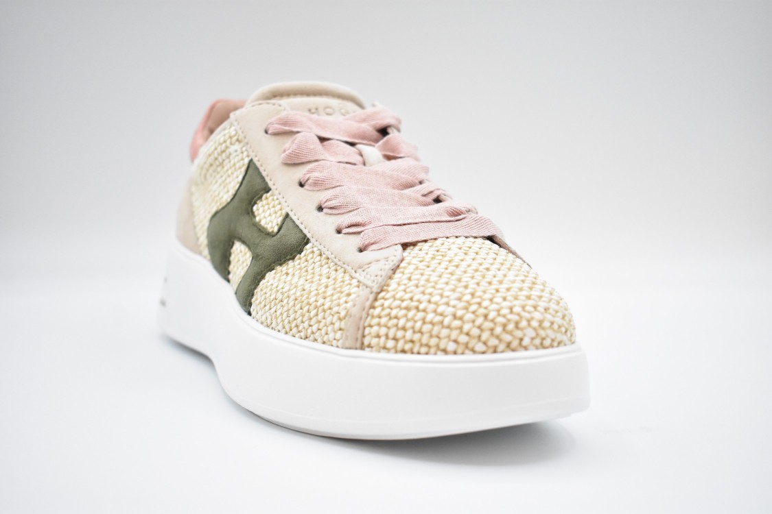 Hogan Rafia Sneakers In Neutral
