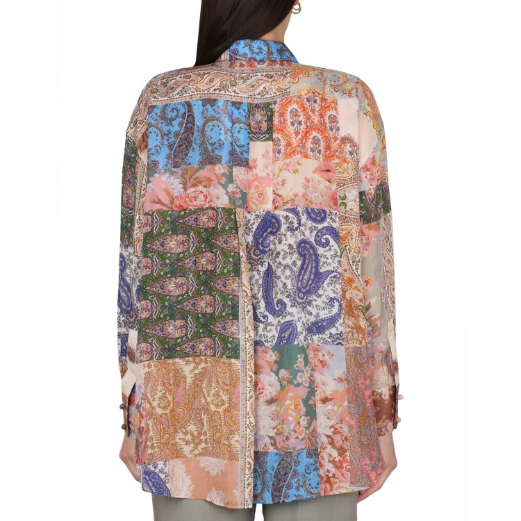 Shop Zimmermann Devi Oversize Silk Shirt In Multicolor