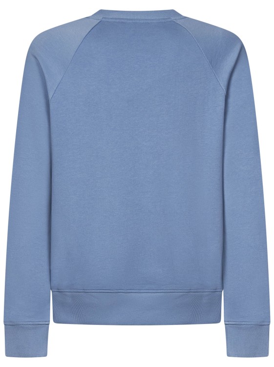 Shop Balmain Blue Organic Cotton Crewneck Sweatshirt