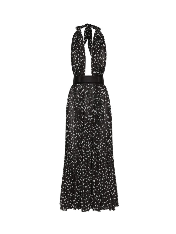 Shop Dolce & Gabbana Polka-dots Silk Dress In Black