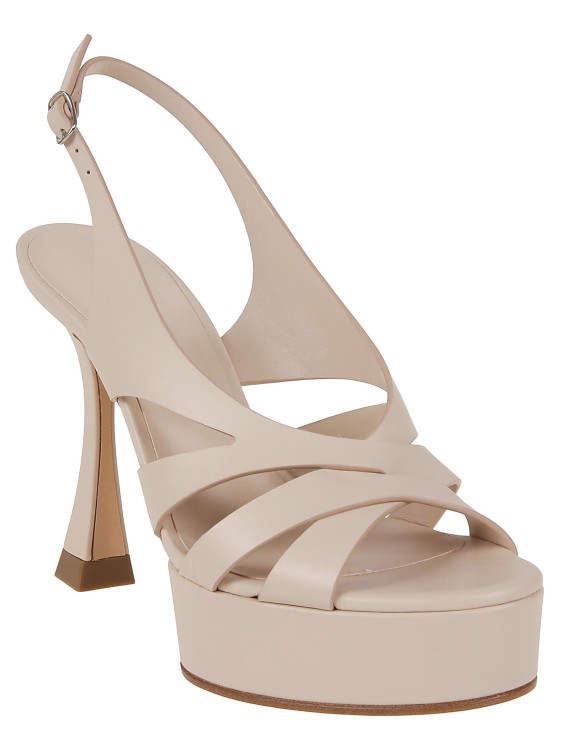 Shop Casadei Woman Jolly Florence - Dafne Leather Sandal In Neutrals