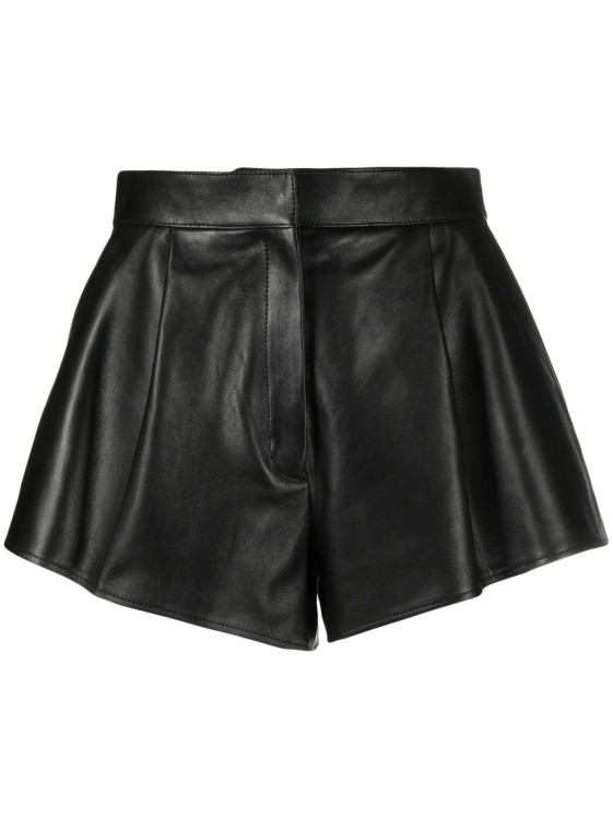 Alexander Mcqueen High-waisted Leather Shorts In Black