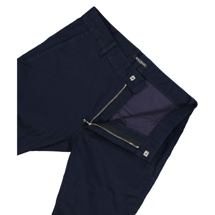 Shop Balmain Slim Cotton Pants In Black