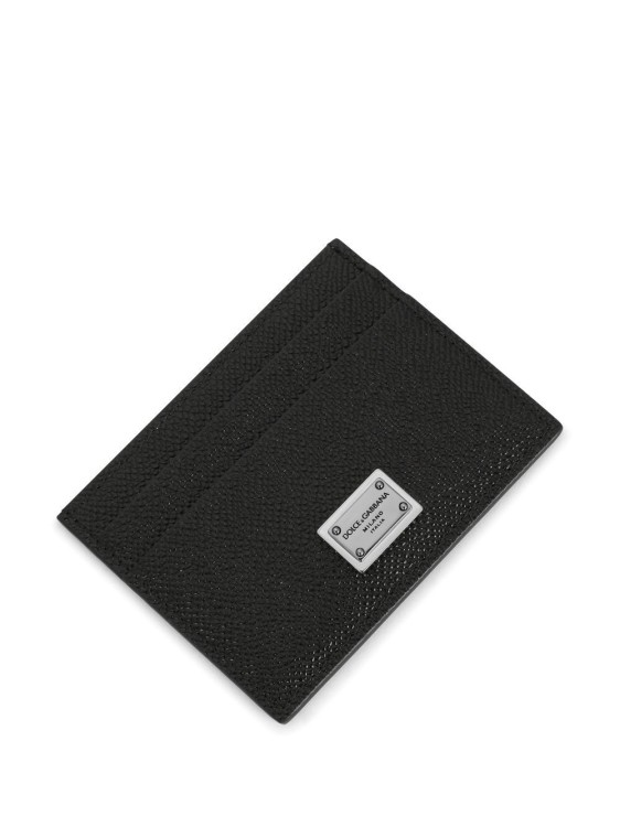 Shop Dolce & Gabbana Logo-plaque Leather Cardholder In Black