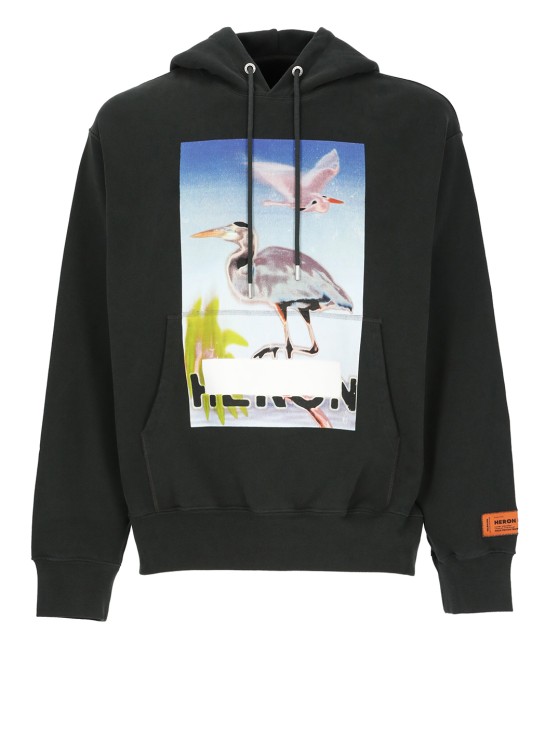 Heron Preston Censored Graphic-print Cotton Hoodie In Black