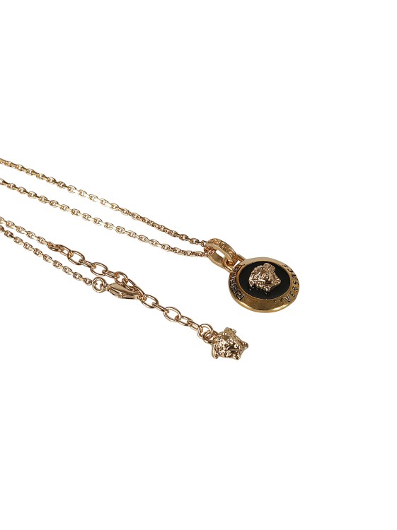 Shop Versace Medusa Pendant Necklace In Brown
