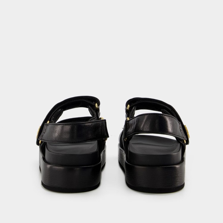 Shop Tory Burch Kira Sport Sandals - Leather - Black