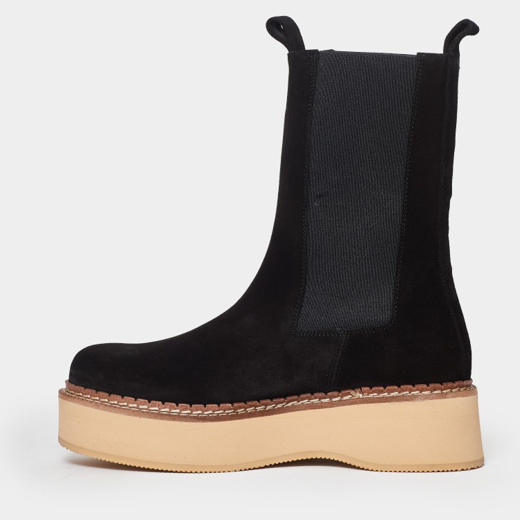 Paloma Barceló Black Suede Chelsea Ankle Boots In Black
