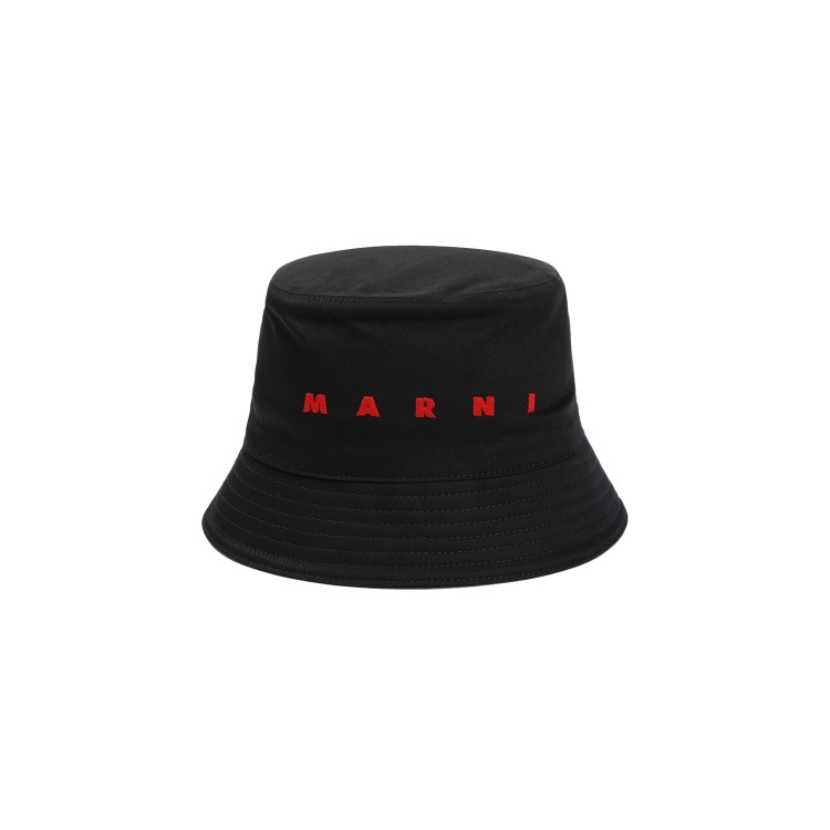 Shop Marni Black Cotton Bucket Hat