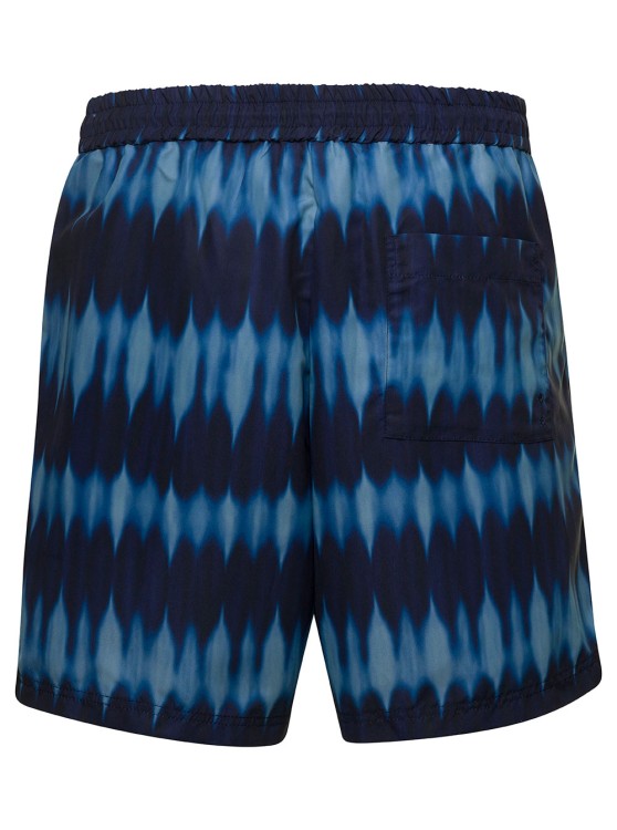 Shop Apc Bobby' Blue Swim Trunks With Tie-dye Print And Drawstring In Nylon In Black