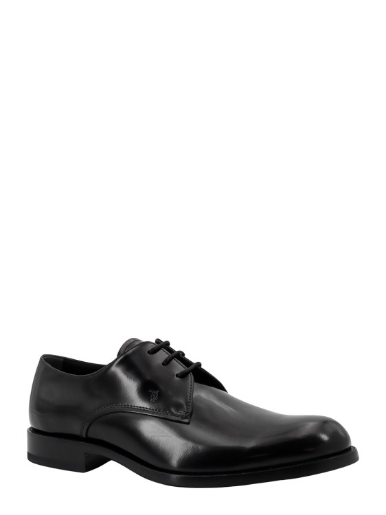 Shop Tod's Patent Leather Lace-up Shoe In Black