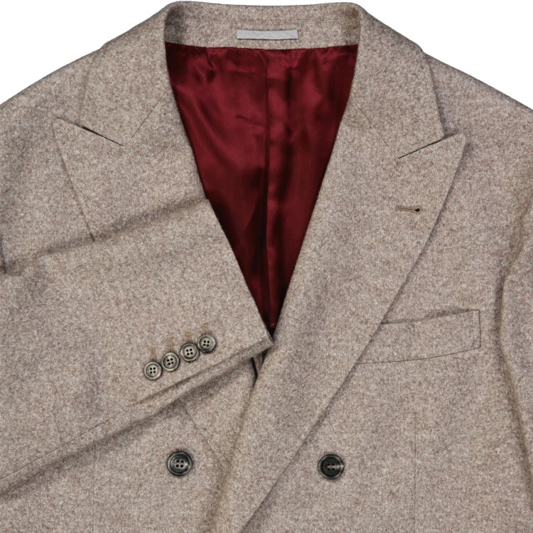 Shop Brunello Cucinelli Double-breasted Wool Jacket In Brown
