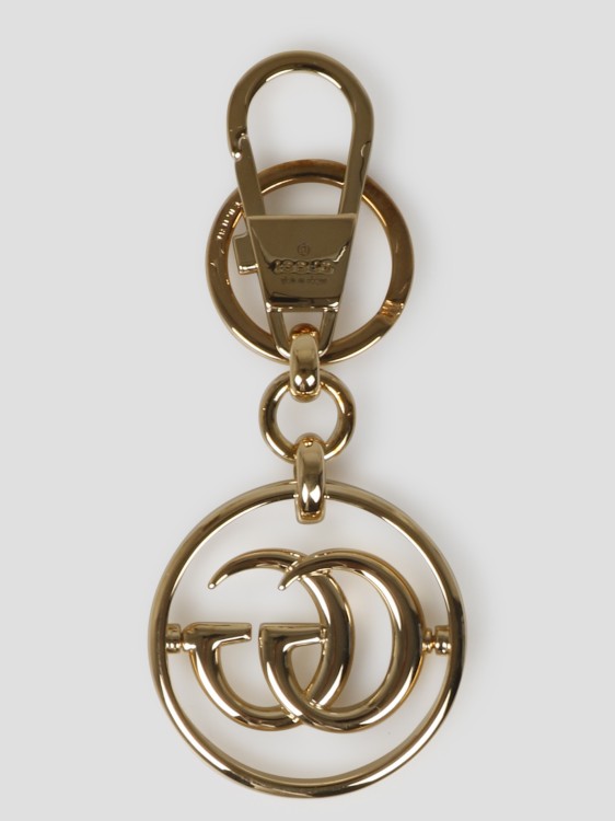 Shop Gucci Metal Keychain With Double G Accessory In Gold