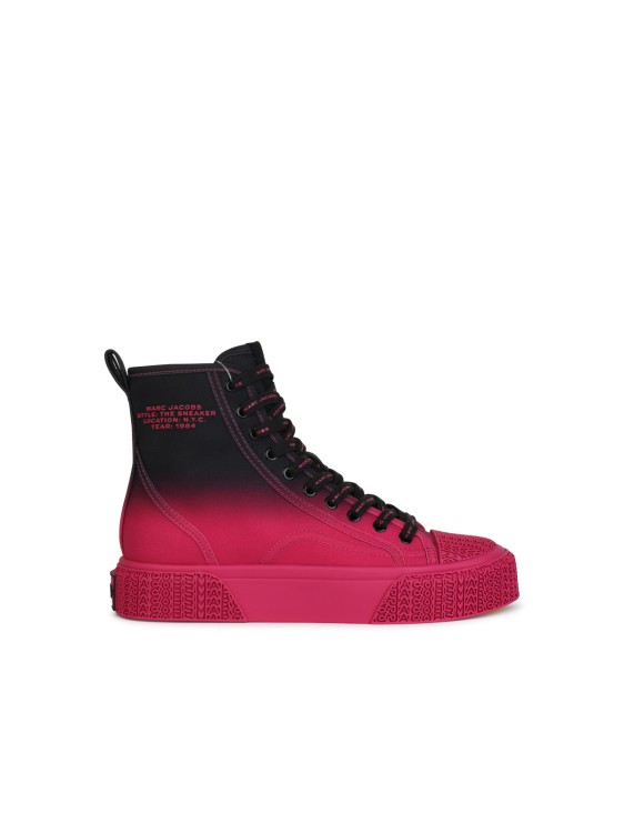 Marc Jacobs (the) 'hight Top' Black And Fuchsia Tela Sneakers In Red