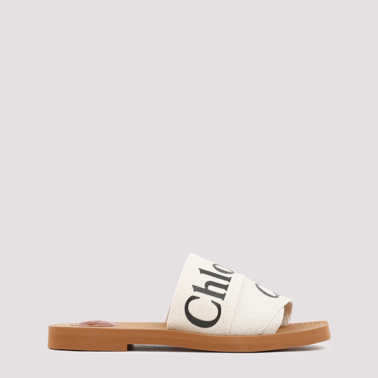 Shop Chloé White Woody Open-toe Sandals