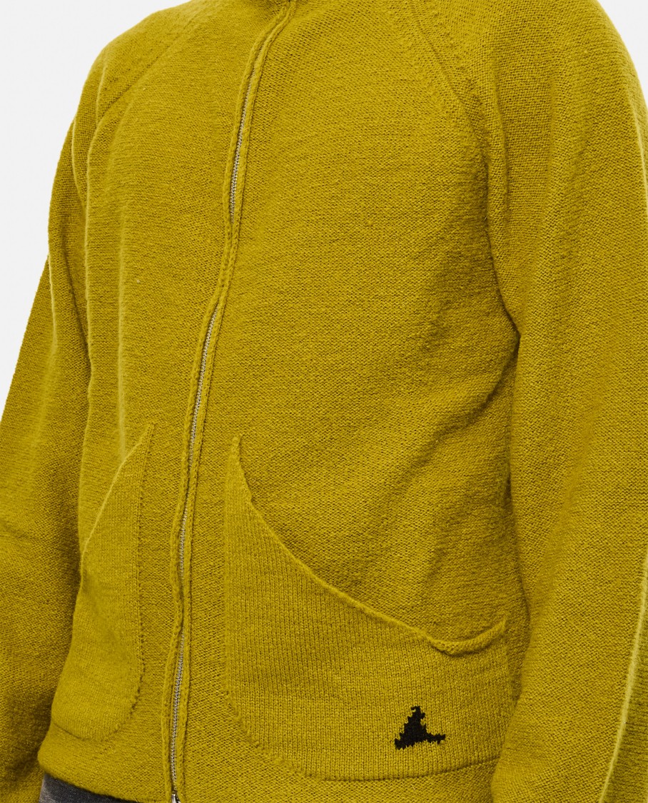 Roa Mohair Zip Cardigan In Yellow