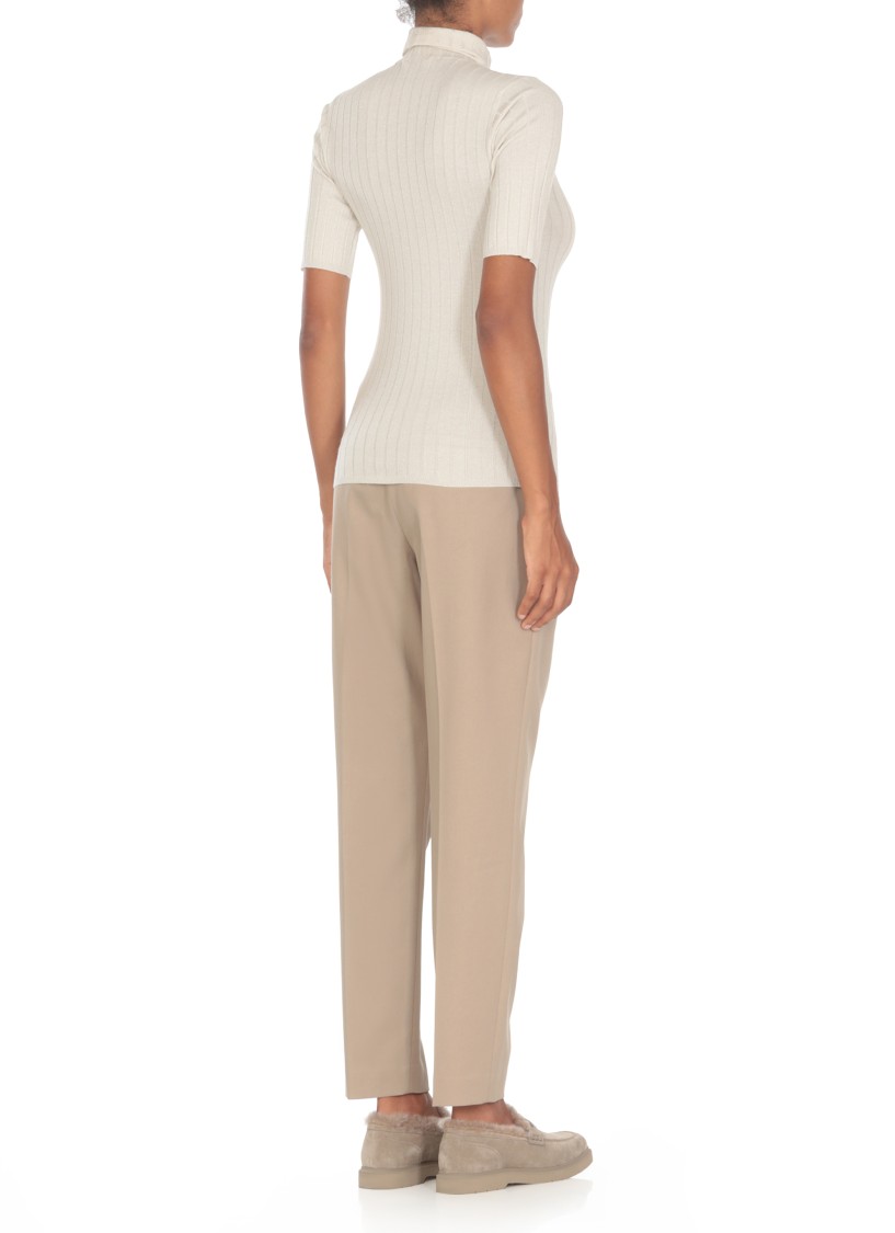 Brunello Cucinelli Rib Turtleneck In White