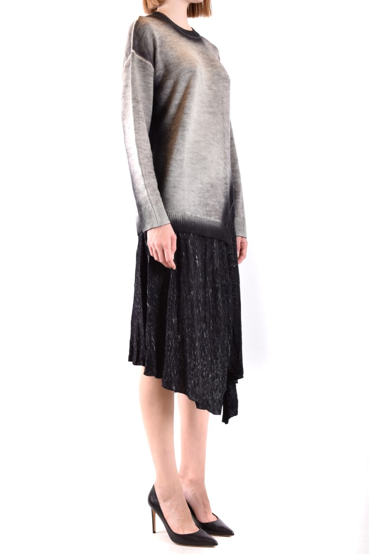 Diesel Double Fabbric Kimolos Dress With Gradient Effect In Grey