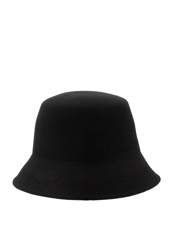 Shop Borsalino Black Bucket Hat With Metal Logo Plaque