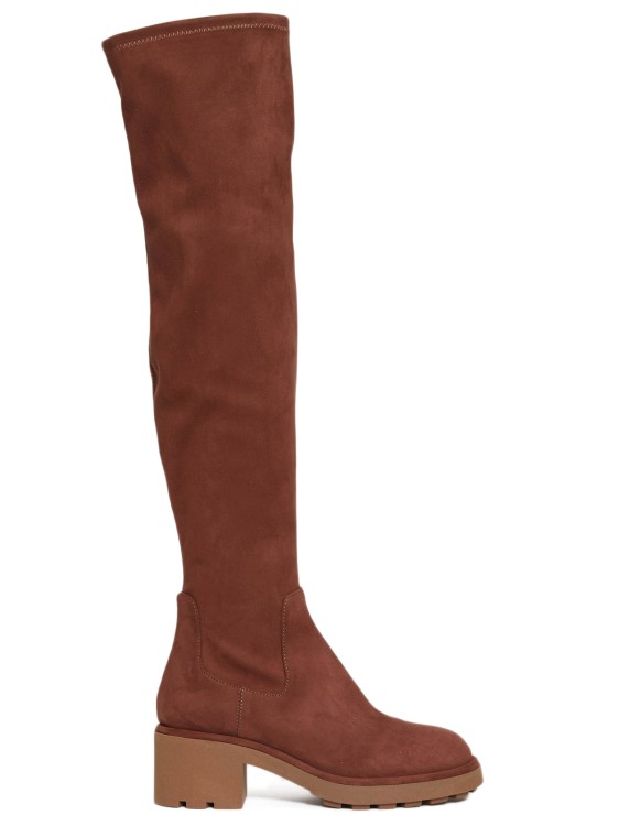NINALILOU SOFT TAN SUEDE KNEE BOOTS