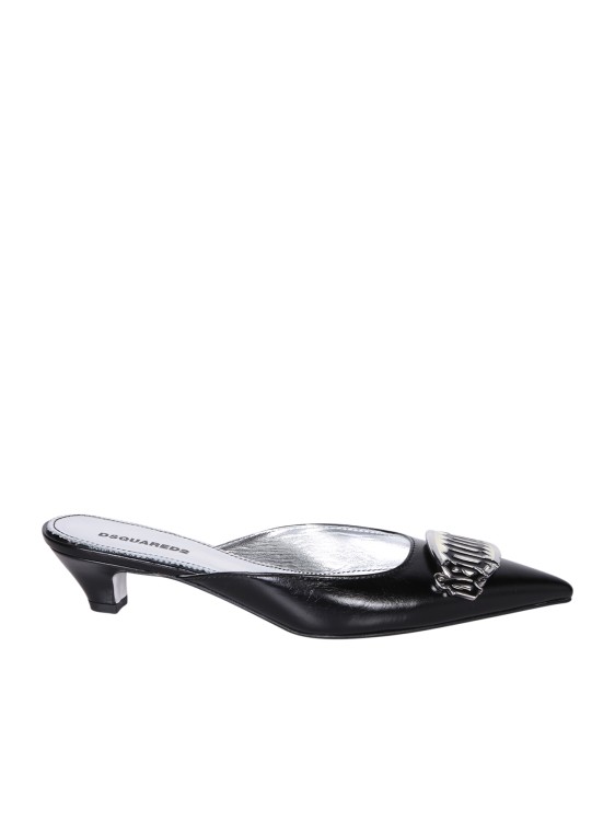Shop Dsquared2 Pointed Toe Leather Mules In Black