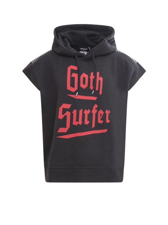 Dsquared2 Goth Surfer Print Sleeveless Sweatshirt In Black