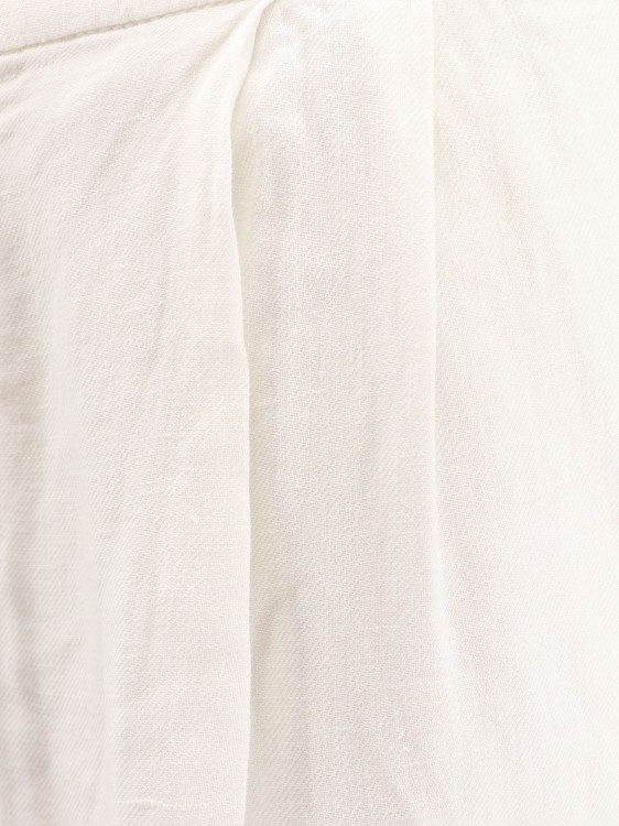 Shop Brunello Cucinelli Leisure Fit Linen Trouser In White