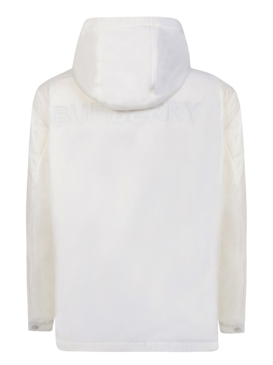 Shop Burberry White Hooded Jacket
