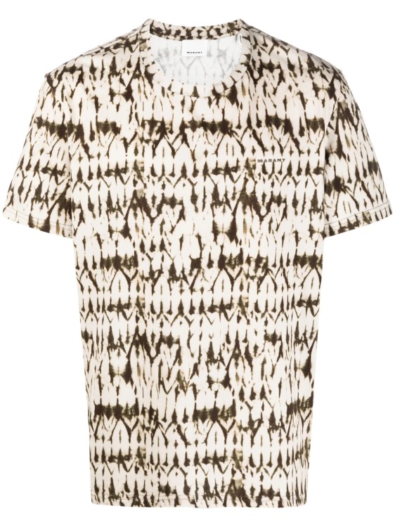 Isabel Marant T-shirt Marant Abstract Print Khaki In Neutrals