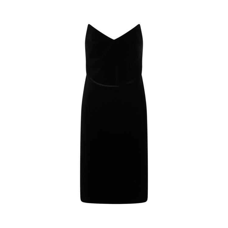 Shop Loewe Bustier Black Cotton Midi Dress