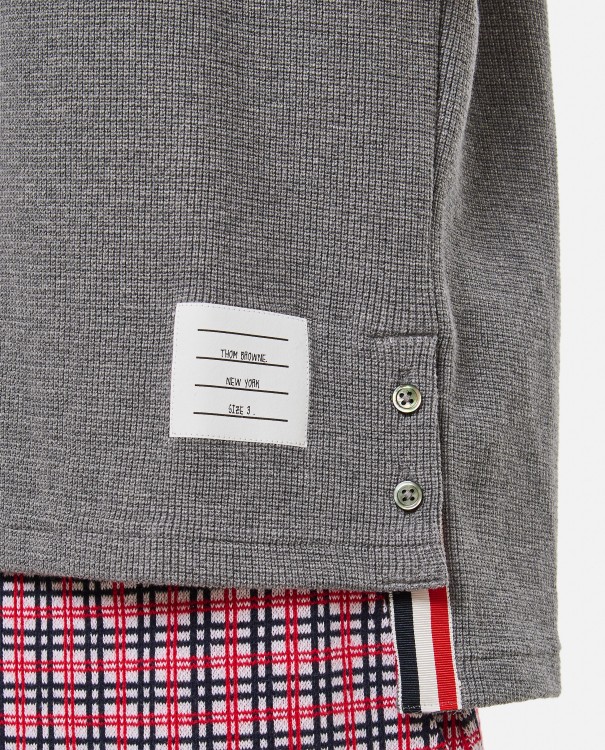 Shop Thom Browne Cotton Button Down Shirt In Grey