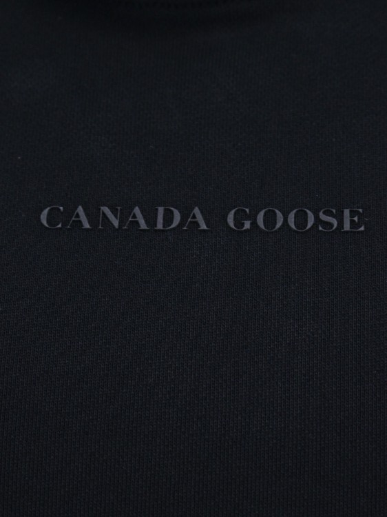 Shop Canada Goose Cotton Sweatshirt With Frontal Logo Patch In Black