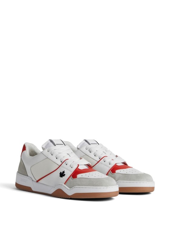 Shop Dsquared2 White Panelled Sneakers In Grey