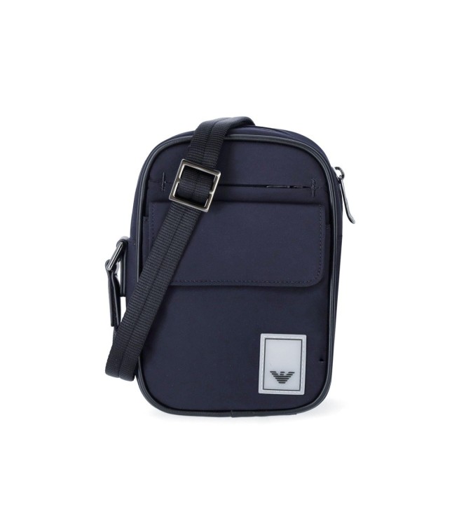 Shop Emporio Armani Travel Essential Navy Blue Crossbody Bag
