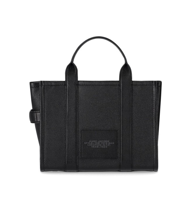 Shop Marc Jacobs The Leather Medium Tote Black Handbag