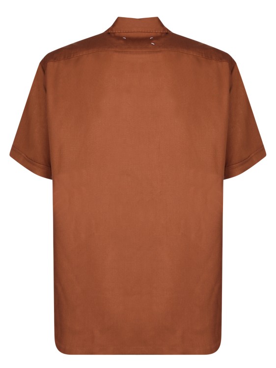 Shop Maison Margiela Orange Rayon Twill Shirts In Brown