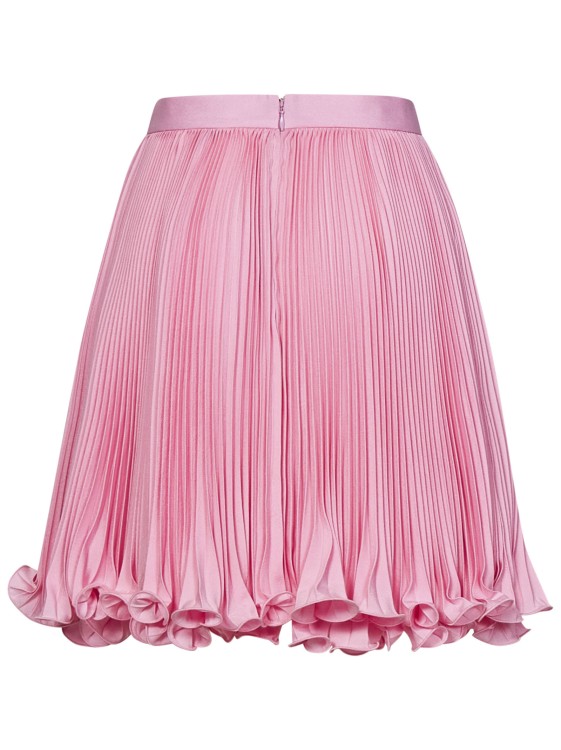 Shop Balmain Pink Light Pleated Crêpe Miniskirt
