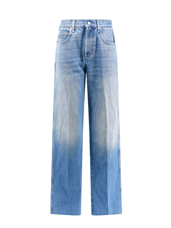 Shop Gucci Cotton Jeans With Iconic Metal Horsebit In Blue
