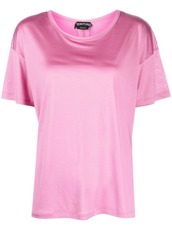 Tom Ford 标贴短袖真丝t恤 In Pink