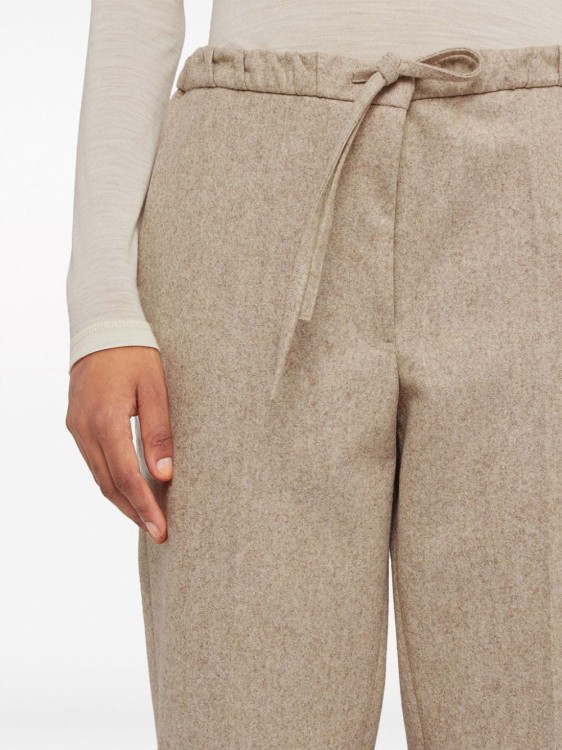 Shop Jil Sander Beige Cropped Pants In Neutrals