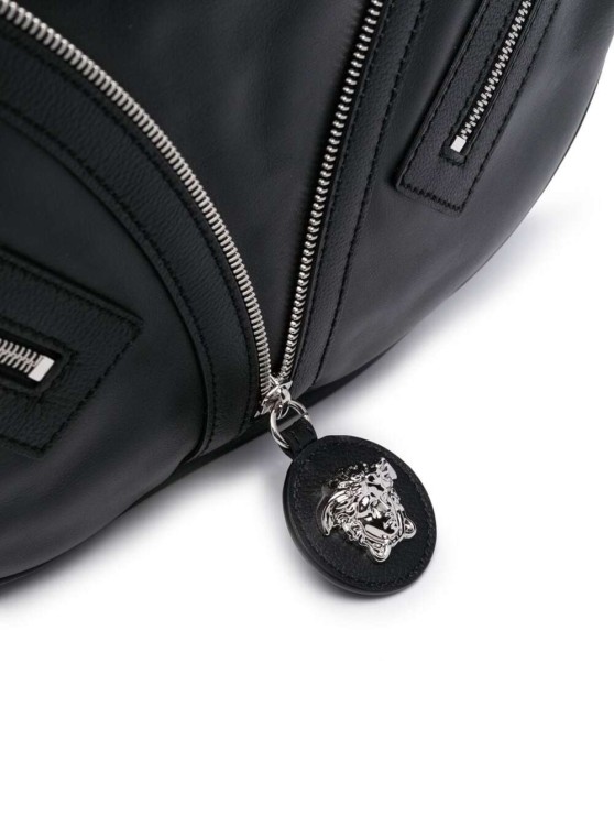 Small Repeat Shoulder Bag With Medusa Head In Black Leather by Versace in  Black color for Luxury Clothing