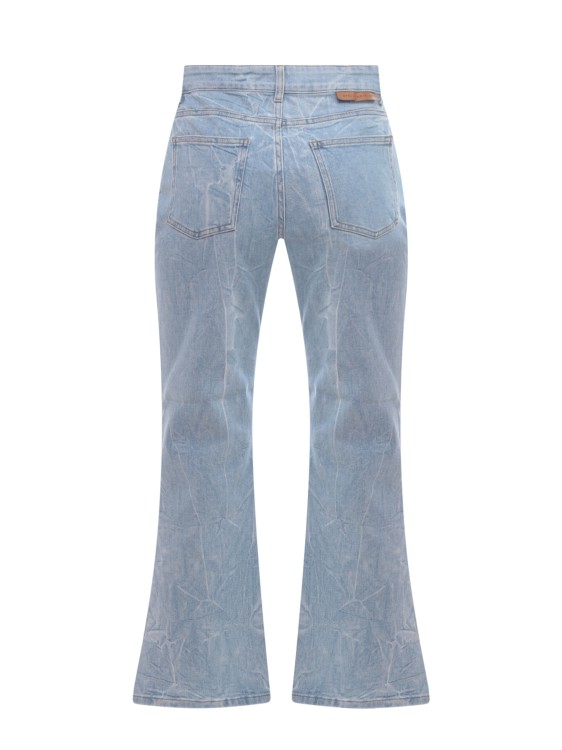 Shop Stella Mccartney Crinkle Denim Jeans In Grey