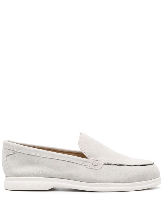 Shop Doucal's Gray Chain-link Loafers In Grey
