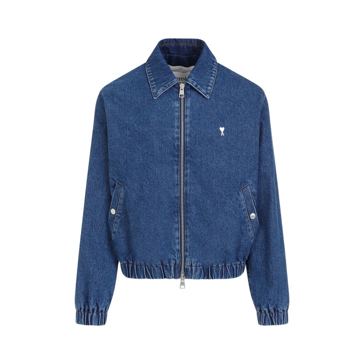 Ami Alexandre Mattiussi Adc Zipped Used Blue Cotton Jacket