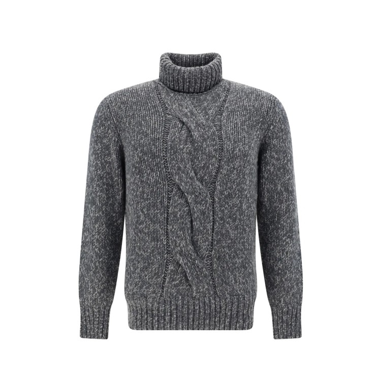 Brunello Cucinelli High Neck Sweater In Grey